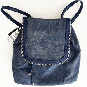 Denim Backpack with Chain